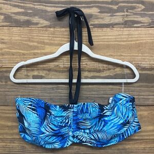 Women's Plus Palm Printed Peplum Bikini Top